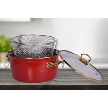 Mey İthalat Pr Home Red Emaye Kızartma Tenceresi 22 cm