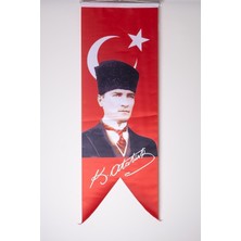 Zc Bayrak 50X150 Saten Kırlanğıç Atatürk Bayrağı Flama