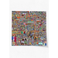 Mey İthalat Postermanya (PSTER21039) Reddit R Place 2022 Kare Poster 100 x 100