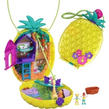 Giyilebilir Kompakt Ananas Çanta 8 Özellik Içeren Kompakt Set Minik Polly ve Lila Bebekler 2 Akse