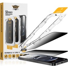iPhone 16 Serisi ile Uyumlu 5d Privacy Easyfit 2 Adet Kolay Uygulama Aparatlı Ekran Koruyucu Temper