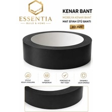 ESBH Mobilya Kenar Bant 40 mm x 10 Metre Mat Siyah Ütü Bantı Melamin Kenar Bandı