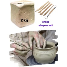 Dsh Doğal Seramik Hamuru 2 kg Seramik Hamuru Seti, Kil Çamuru Ebeşuar, Oyun Hamuru Seti, Havayla