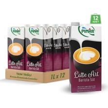 Pınar Latte Art Tam Yağlı Barista Süt 1 L x 12 Adet