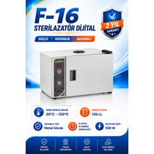 Tagesan F-16 Dijital Sterilizasyon Cihazı | 16 Litre Dijital Kuru Hava Sterilizatörü, Hassas Isı Kontrollü Profesyonel Model