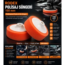 ( 2 Adet ) Rodex Pasta Cila Polisaj Süngeri Otomotiv Parlatıcı  Sünger 150 mm ( Matkap ve Avuç Taşlamalara Uyumludur )