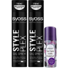 Mey İthalat Syoss Style Plex Saç Spreyi 400 ml + Urban Go Nuts With Coconut Kuru Şampuan 75 ml Seti