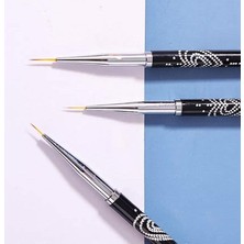 Mey İthalat 3lü Liner Nail Art Fırça Seti Kapaklı