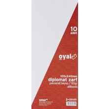 Oyal Diplomat Zarf Pencereli, 110 Gr, Silikonlu, 10'lu, Beyaz