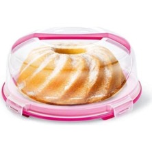 Evefix Kek Fanusu ve Pasta Fanusu Kilitli Kapaklı Kek Fanusu 7 Lt. Milenyum Pembe