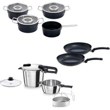 Mey İthalat Fissler Vitaquick Edition 6+3,5 Litre Düdüklü Tencere + Adamant Tencere ve Tava Seti