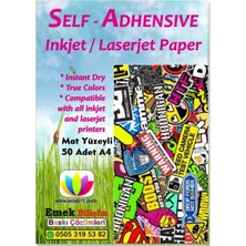 Laser Uyumlu Güçlü Yapışkanlı 50 Adet A4 Etiket Kağıdı Mat Yüzeyli 120GSM