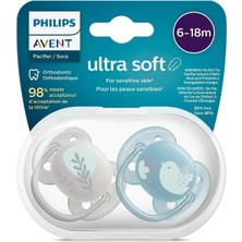 Philips Avent Ultra Soft Emzik, Erkek Bebekler Için 6-18 Ay, 2'li Paket, Ortodontik Silikon, Flexif