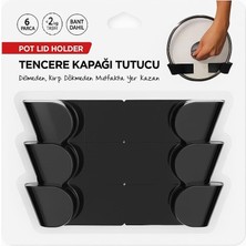 Kapağı Tutucu 3 Set 6 Parça Kendinden Yapışkanlı Pot Lid Holder