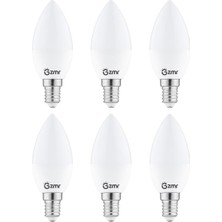 Zmr 120/B.65 6'li 7W Buji LED Ampul 6500K Beyaz Işık E14 Duy Enerji Tasarruflu ve Uzun Ömürlü A