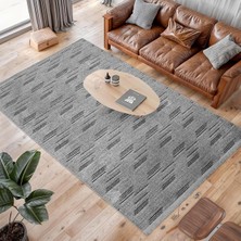 Aden Kaymaz Taban Halı, Aden Sierra 3, Makinada Yıkanabilir Şönil Dokuma Halı (Gri - 160 x 230C