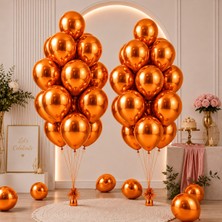 Cansüs Can Süs 10 Adet Metalik Balon-Turuncu