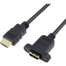 30 cm HDMI Uzatma Kablosu Dişi Erkek HDMI Vidalı Tip Panel HDMI