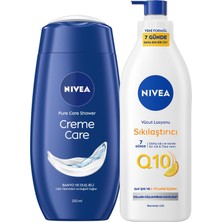 Creme Care Nemlendirici Duş Jeli 250ML ve Q10 Sıkılaştırıcı Vücut Bakım Losyonu 400ML, C Vi