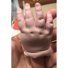 Küçük Izler Aljinat ile 3 Boyutlu Bebek El Izi Heykeli Kalıp Seti Ten