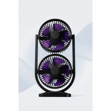 Arvonx Spray Double Fan Şarjlı Buharlı Serinletici Fan Rgb Işıklı Çift Pervaneli Masa Fanı