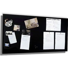 Dünya Magnet Magnet Panosu, Dekoratif Mıknatıslı Pano, Siyah, Metal Pano, 30X75 cm