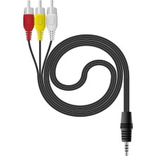 PX-4824 3.5 mm Stereo To 3 Rca Dişi Tos Çevirici Dönüştürücü Ses/görüntü Kablosu, 3.5mm T