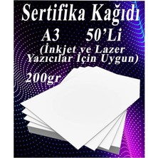 A3 Sertifika Kağıdı Kalın 50 Adet Gramajlı Fotokopi Kağıdı 200 gr Tüm Yazıcılara Uyumlu 2
