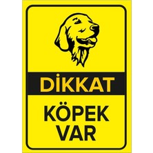 Mıgnatıs Dikkat Köpek Var Levhası Golden Retriever - Sac Malzeme 25X35CM