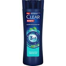 Men 3 In 1 Şampuan &amp;amp; Duş Jeli Ferahlatıcı Mentol Etkisi Saç Yüz Vücut Için 350 ml