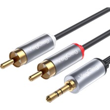 3.5mm Aux To 2 Rca Hi-Fi Ses Kablosu 5 Metre