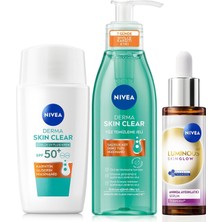 LUMINOUS630 Skin Glow Aydınlatıcı Serum 30ML, Güneş Koruyucu Krem ve Yüz Temizleme Jeli, Niasi