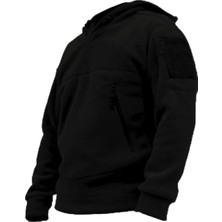 Genıus Store Erkek Polar Outdoor Kapşonlu Kombat Tactical Cepli Polar