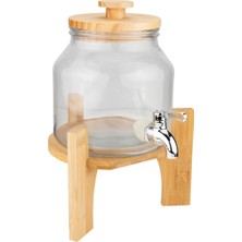Bambum Fuente Ahşap Kapak ve Bambu Standlı Cam Sebil 1.5l