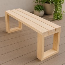 Binbir Ahşap Masif Bank Tabure, 70X30 cm Mini Oturma BANKI,%100 Doğal Çam, Demonte Kolay Kurulum