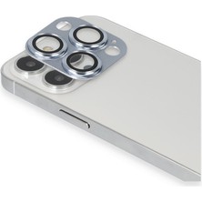 Bezos iPhone 13 Pro Max Pers Alüminyum Kamera Lens - Sierra Blue