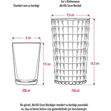 Bezos Allegra Koyu Yeşil 6’lı Bardak Seti 750 ml Akrilik Malzeme - Cam Değildir Kırılmaya Dayanıklı