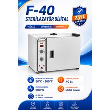 Tagesan F-40 Dijital Sterilizatör | 40 Litre Yüksek Kapasiteli Kuru Hava Sterilizatörü, Profesyonel Klinik ve Güzellik Merkezi Kullanımına Uygun