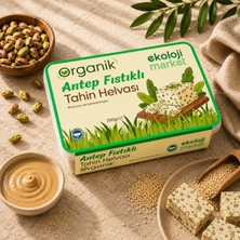 Ekoloji Market Organik Glutensiz Şekersiz Tahin Helvası Antep Fıstıklı 200 Gr.