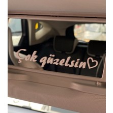 Print Copy Center Araç Güneşlik Aynası Sticker Etiket -Yazılı Araba Aynası Etiketi beyaz renk