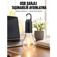 Ozka Concept Şarjlı Dekoratif Kamp Lambası Askılı Ampul LED Işık Girişli