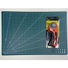 Karan Tuhafiye Patchwork Matı ve Kesici Ruleti/kesme Tablası ve Bıçağı 2 Li Set