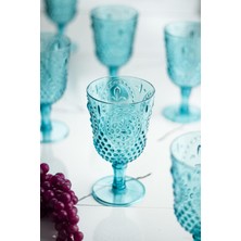 Bezos Akrilik Aquamarin 6'lı Kadeh & Su Meşrubat Kahve Yanı Bardağı 450 ml ( Cam Değildir )