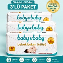Baby&Baby Baby & Baby Alt Değiştirme Örtü Kaydırmaz 60X60 Cm. 30'lu x 3'lü Paket
