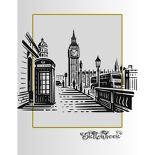 Mey İthalat Sketchbook: London City Scene, Large 8.5" x 11", 110 Pages, Perfect For Everyone, Crayons, Pencils, Drawing And Sketching