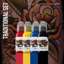 World Famous Tattoo Ink World Famous Ink Traditional Mini 4’lü Dövme Boyası Seti 1oz - 30ML