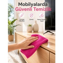 Hsc Bilişim Çok Amaçlı Pembe Mikrofiber Bez Çizmeden Etkili Yüzey Temizliği