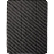 Royaleks Apple Ipad Pro 13 (2024) Kılıf Color Karbon Tablet Kılıfı - Koyu Gri