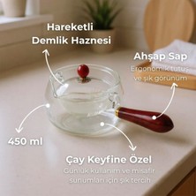 Mey İthalat Bambum Shen Ahşap Saplı Cam Demlik