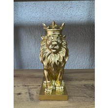 Tunç Hediyelik Aslan Kral Heykel Biblo Dekoratif Hediyelik 23CM